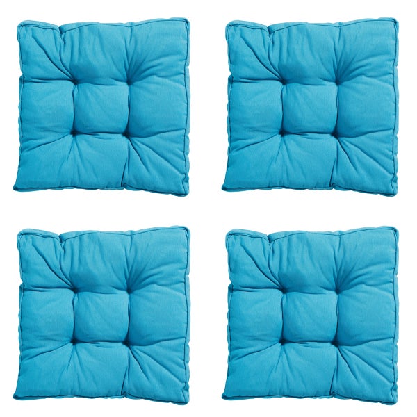 Sitzkissen Florance Panama aqua - Ca. 47x47 cm - 4er-Set