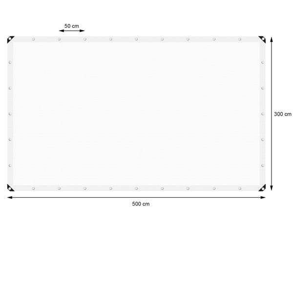 ECD Germany Abdeckplane Gewebeplane mit Ösen 3x5 m 15m² 180g/m² Weiß aus Polyethylen Schimmelresistent Wasserdicht Reißfest Schutzplane Bootsplane Gartenplane Holzplane Plane für Gartenmöbel Pool Auto