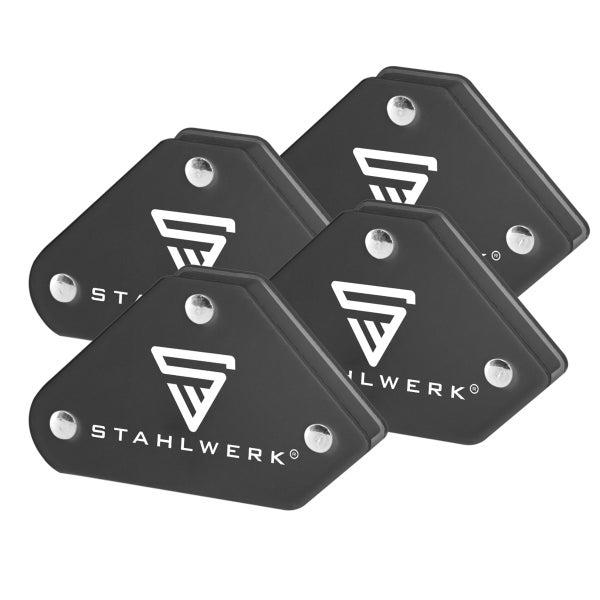 STAHLWERK Schweißwinkel 6er Set Magnet 4 kg 9 lbs Schweißmagnet + Masseklemme