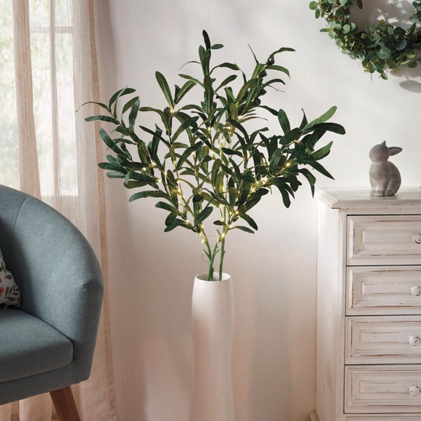 FRANK FLECHTWAREN|LED-Zweige Olive, H: 92 cm,