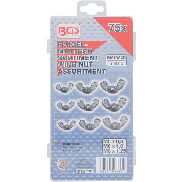 BGS Flügelmuttern-Sortiment 75tlg. - 8133