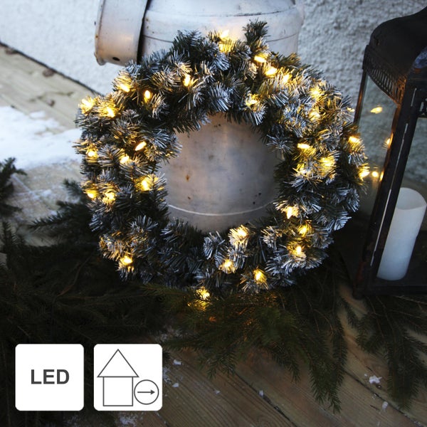 Dekorativer Weihnachtskranz mit LED-Beleuchtung für den Außenbereich