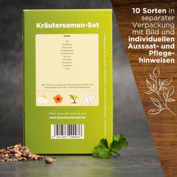 Kräutersamen-Set mit 10 Sorten Samen von Deine Gartenwelt