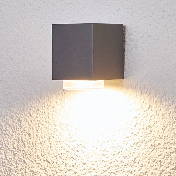 Lindby Wandleuchte außen Jovan (spritzwassergeschützt (Modern) in Alu aus Aluminium (1 flammig, GU10) - Außenwandleuchten Wandlampe Led Außenlampe Outdoor für Außenwand/Hauswand Haus