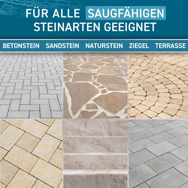 PLINTEX® [1L] Steinimprägnierung Außen & Innen I Stein Imprägnierung universell anwendbar I Naturstein, Steinplatten, Pflasterstein I Steinversiegelung
