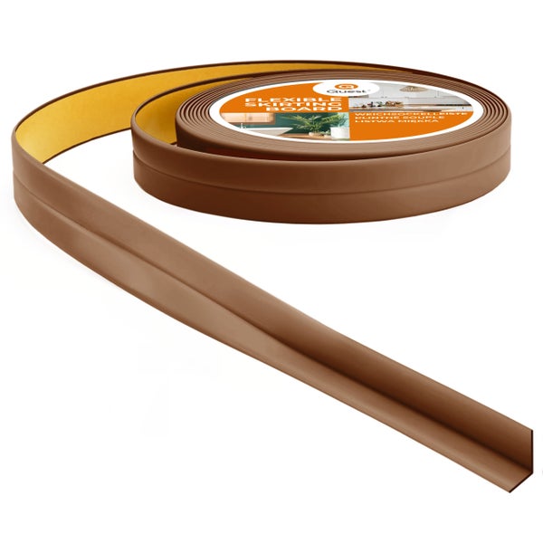 Quest Weichsockelleiste Selbstklebend 10 x 10 mm, PVC, Flexibel, Braun, 5 Meter