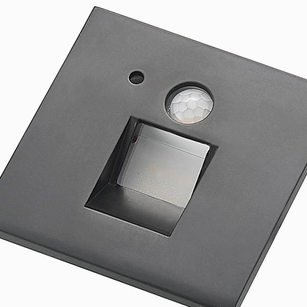 Arcchio LED Wandeinbaustrahler Neru mit Bewegungsmelder (Modern) in Schwarz aus Aluminium (1 flammig, ) Wohnzimmerleuchte