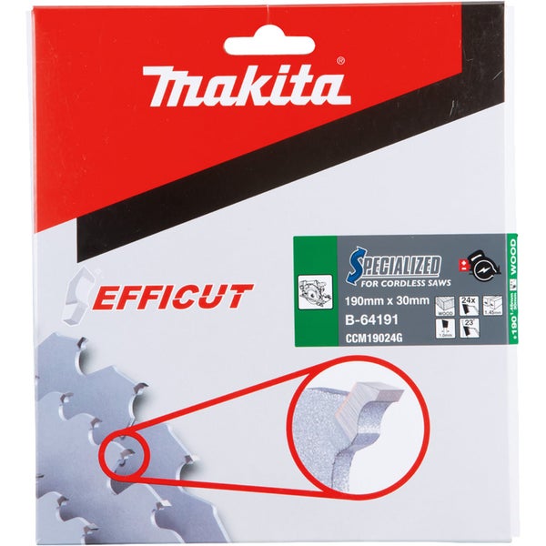 Makita EffiCut Sägeblatt für Akku-Sägen, 190 Millimeter mal 30 Millimeter