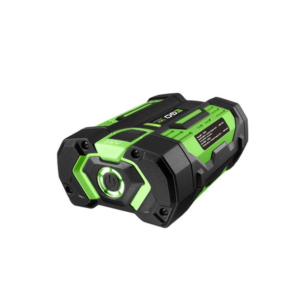 EGO Power Plus ARC-Lithium Akku 56 Volt 2,5 Amperestunden in Schwarz und Grün mit Ladestandsanzeige.