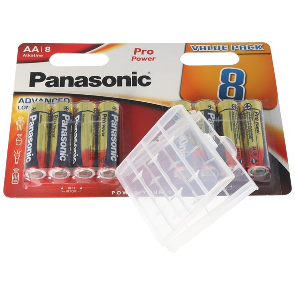 ALL YOU NEED-Paket mit 8x Panasonic AA Batterien, 8x Panasonic AAA Batterien und 2x Aufbewahrungsboxen