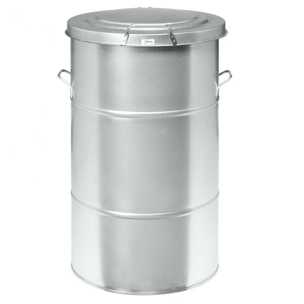 Metalltonne mit Deckel und Griffen