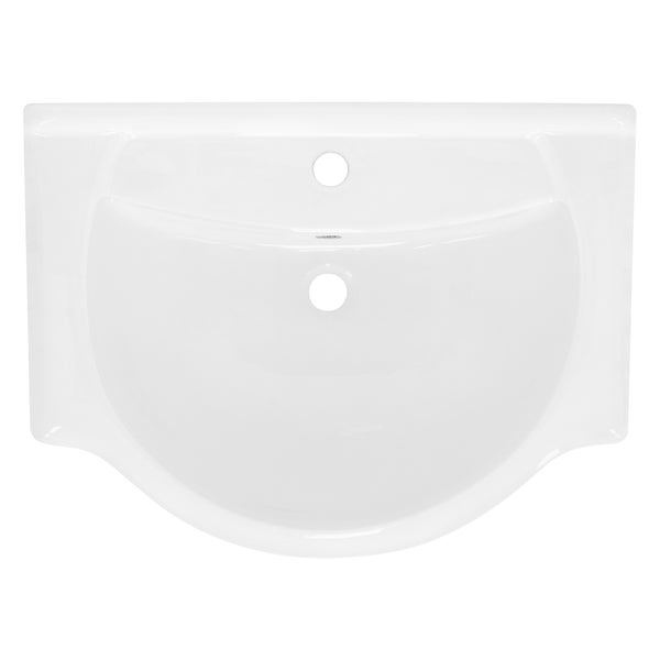 ML-Design Waschbecken Keramik Weiß 67,5x21,5x51,5 cm Oval mit Ablaufgarnitur, Einbauwaschbecken mit Überlauf, Aufsatzwaschbecken Einbauwaschtisch Waschschale Waschplatz Handwaschbecken für Badezimmer