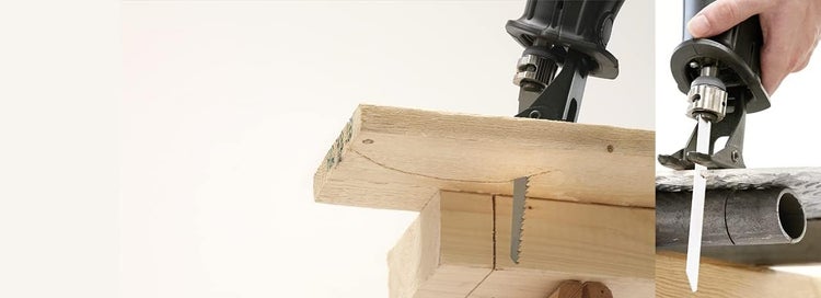 kwb je 4 x Bi Säbel Set 8-teilig Recriprosägen, Holz-und Metall-Sägeblätter mit Universal-Schaft, geeignet für alle Elektro-Fuchsschwänze