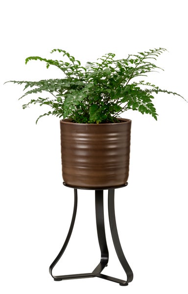 Scheurich Paris 27, Pflanzenständer/Blumenständer/Blumentopfständer/Postament aus Metall Farbe: Satin Black, 26,4 cm Durchmesser, 28 cm hoch, 19,5 l Vol.