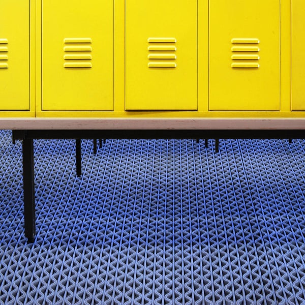 FLOORDIREKT Hygienematte für Barfußzonen - UV beständig - Hellblau - 120 x 50 cm