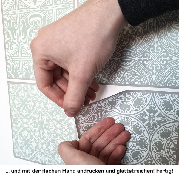 Fliesensticker, Stickerfliesen Mosaik, selbstklebend, bedruckt, ideal für Badezimmer und Küche im 12 Stück a 15x15cm_TS0201