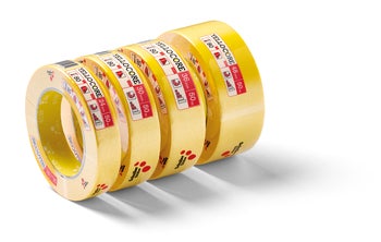 Vier Rollen Yellocore Abklebeband in verschiedenen Breiten für Malerarbeiten