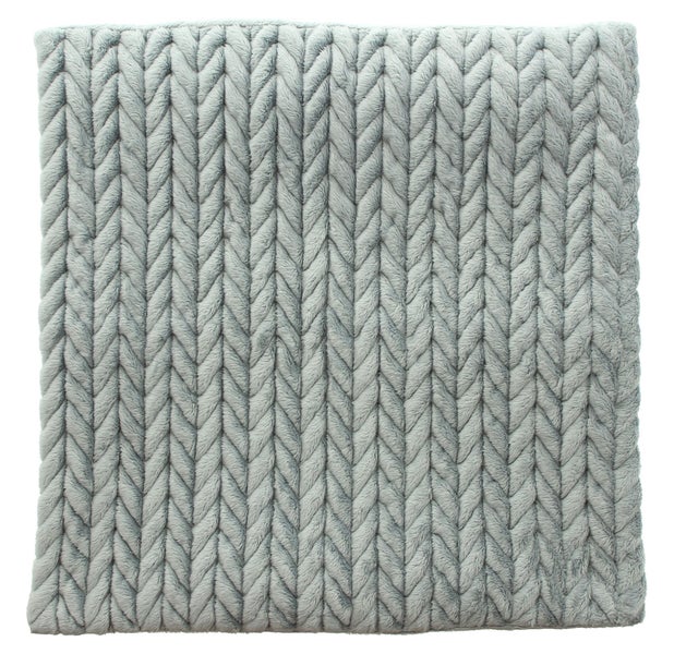 FRANK FLECHTWAREN | Kissenhülle Zopfmuster, grau, POLYESTER, 45 x 45 cm