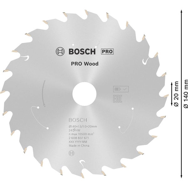 Bosch Pro Holzsägeblatt mit 140 Millimeter Durchmesser