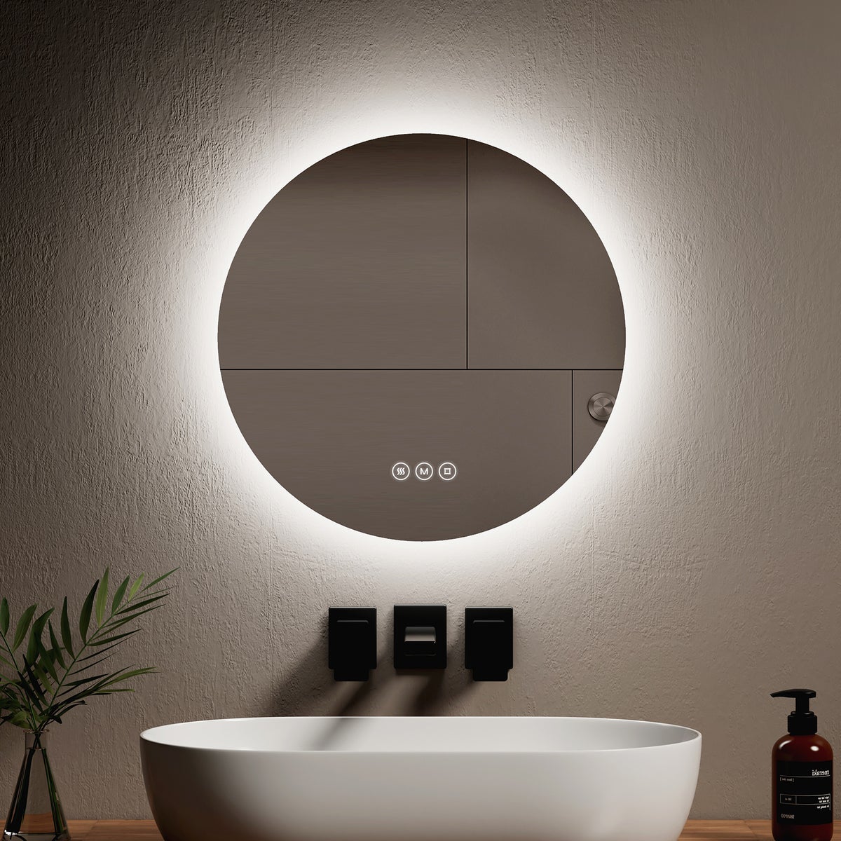 EMKE Badspiegel mit Beleuchtung Antibeschlag  3 Lichtfarben Dimmbar,60 cm