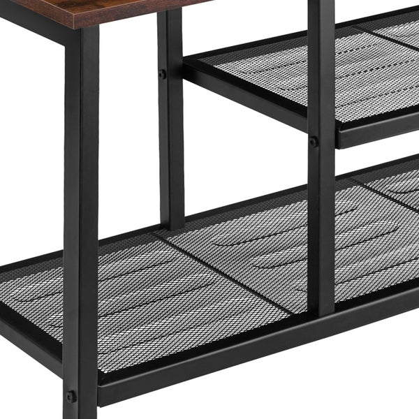 Schuhregal tectake Taunton 80 x 30 x 45,5 cm Industrial Style Industrial Holz dunkel, rustikal