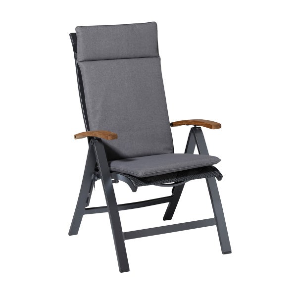 Hochlehnerauflage Oxford grau - Ca. 120x50 cm - 4er-Set