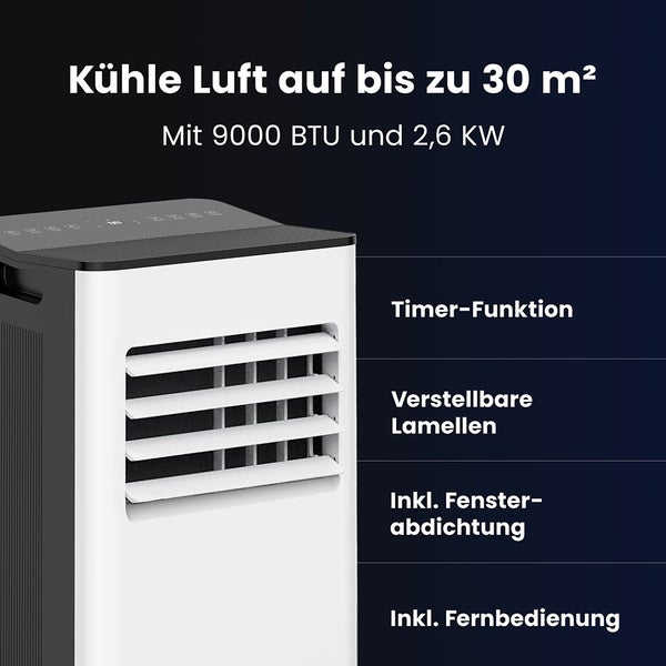 HOME DELUXE Mobile Klimaanlage KIMO - 9000 BTU | mobile Klimaanlage, mobiles Klimagerät, tragbare Klimaanlage