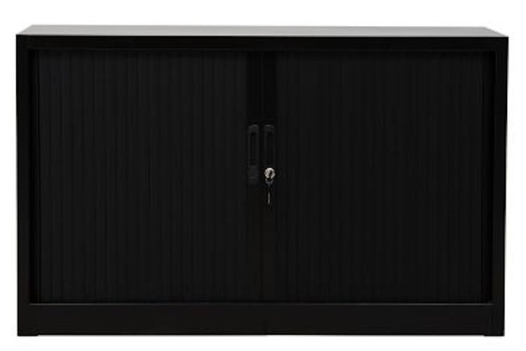 PROREGAL Rollladenschrank Weasel 2 Ordernhöhen HxBxT 75 x 120 x 46 cm Schwarz