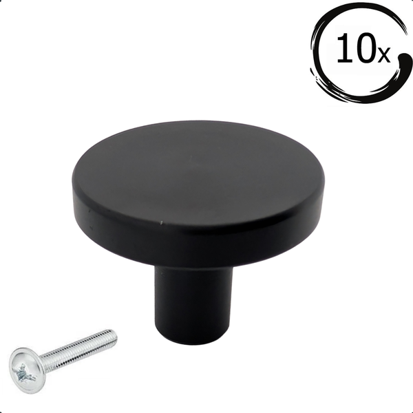 Schrankknopf / Möbelknopf Harbor Schwarz 10 Stück