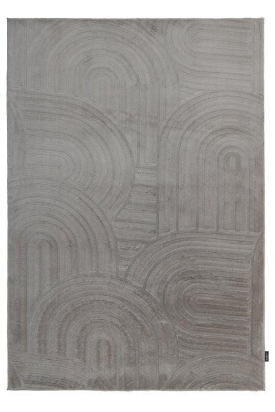 Rechteckiger Teppich mit modernem geometrischem Bogenmuster und strukturierter Oberfläche