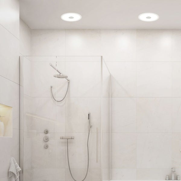 LED Einbaustrahler CCT Bad Deckenleuchte 17cm IP44 Wasserfest Ultra Slim Silber