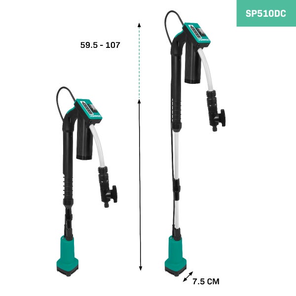 VONROC Regenfasspumpe Akku - Tauchpumpe für Regenwassertonne 12V - 50W - 1500 l/h - Trockenlaufschutz - Universal-Schlauchkupplung - Inklusive Akku und Ladegerät