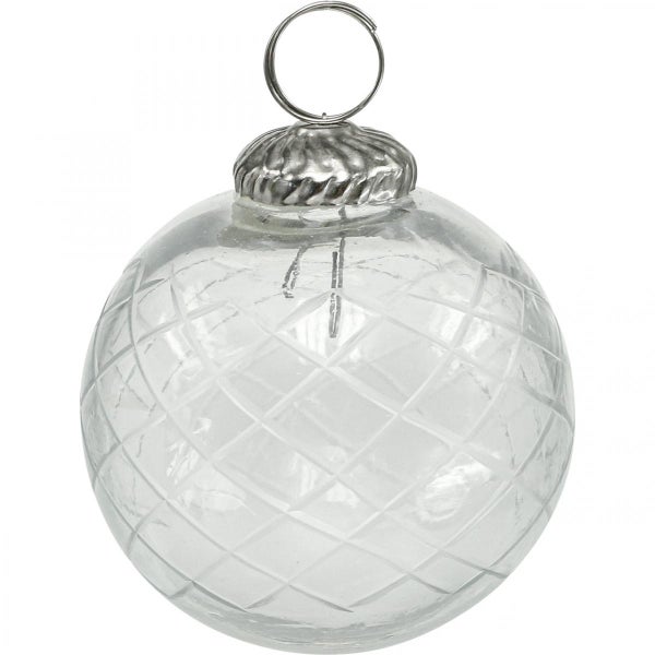 Dekokugel aus Glas mit Rautenmuster