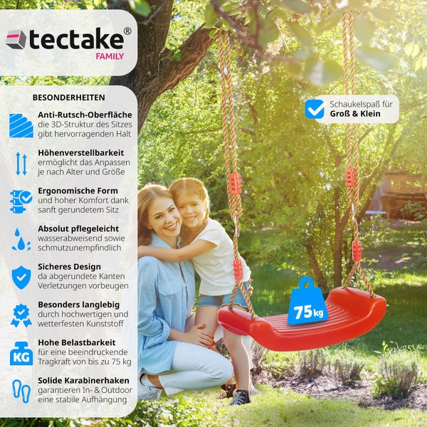 tectake Family Schaukel mit Mutter und Tochter im Garten