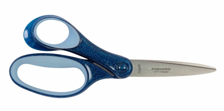 Linkshänderschere mit Kunststoffgriff der Marke Fiskars