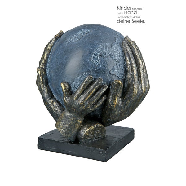 Skulptur GILDE Dekoration Höhe 19cm Breite 18cm bronzefarben, grau Kunstharz