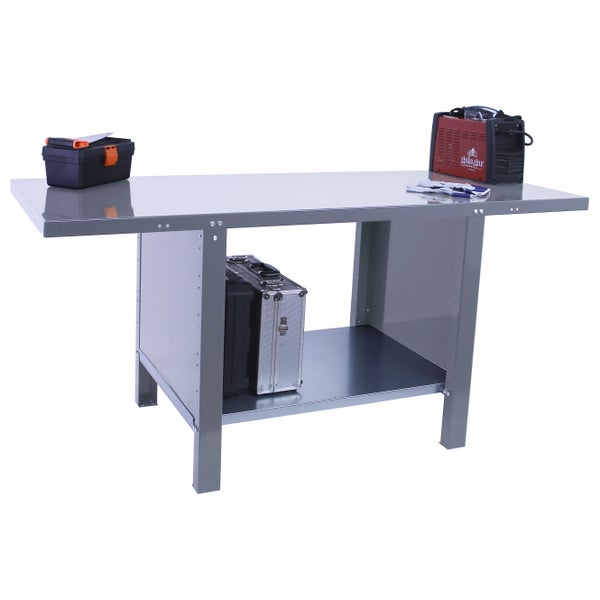 Werkbank BUFFALO METAL | HxBxT 83x180x73cm | Traglast 700kg | Grau