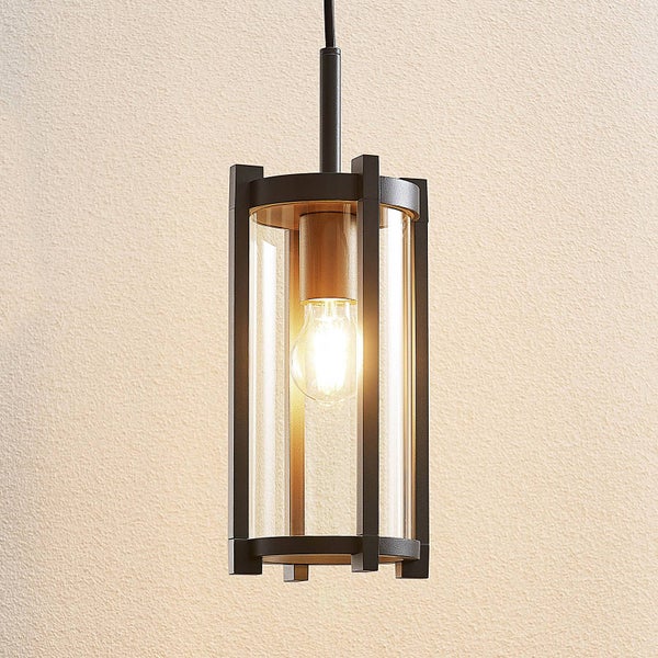 Lucande Außenleuchte Brienne (spritzwassergeschützt (Modern) in Alu aus Aluminium (1 flammig, E27) - Pendelleuchte außen
