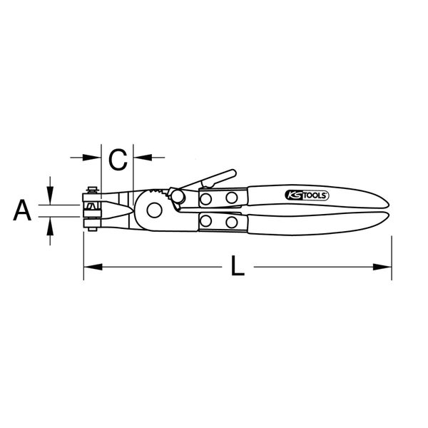 KS TOOLS Schlauchschellenzange Variante1 220 mm - 115.1046
