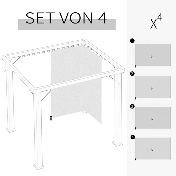 Pavillon Seitenteile im 4er Set