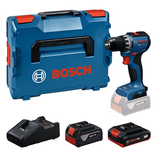 Bosch Professional Akku Bohrschrauber mit L-BOXX, zwei 18 Volt Akkus und Ladegerät