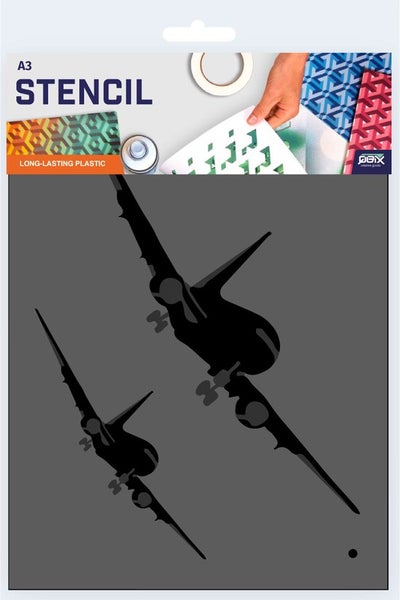 QBIX Flugzeugschablone - 2 Schichten Kunststoff A3 Schablone