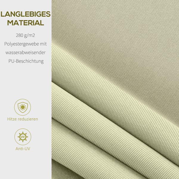 Outsunny Markise, Gelenkarmmarkise,  3,5 x 2,5 m,  Alu Polyester, Beige Crème