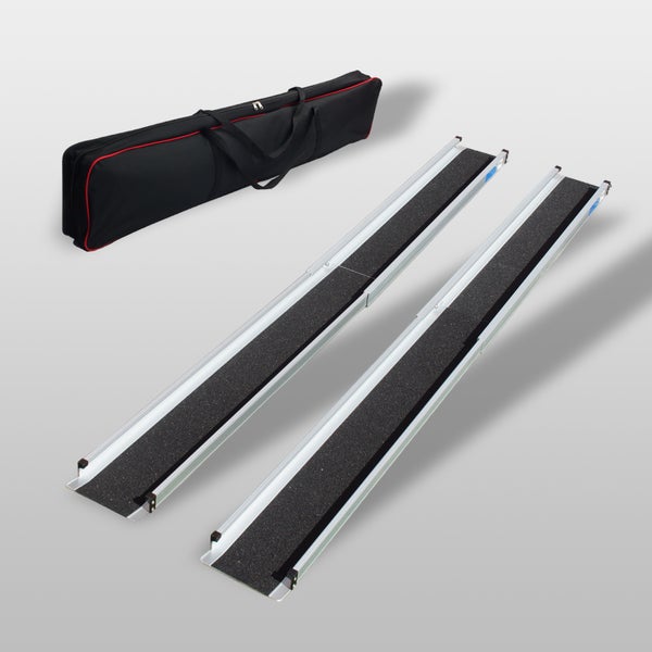 TRUTZHOLM 2 x Teleskoprampe 105-183cm Traglast 272 Alu grau schwarz beschichtet inkl. Tasche  Rollstuhlrampe