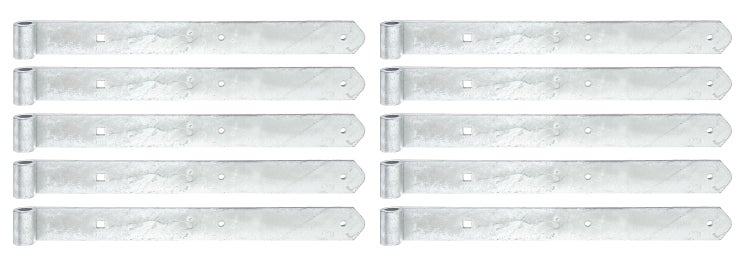 Set aus zehn feuerverzinkten Langbändern für Tore und Türen