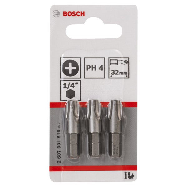 Bosch Schrauberbits PH 4, 3er-Packung