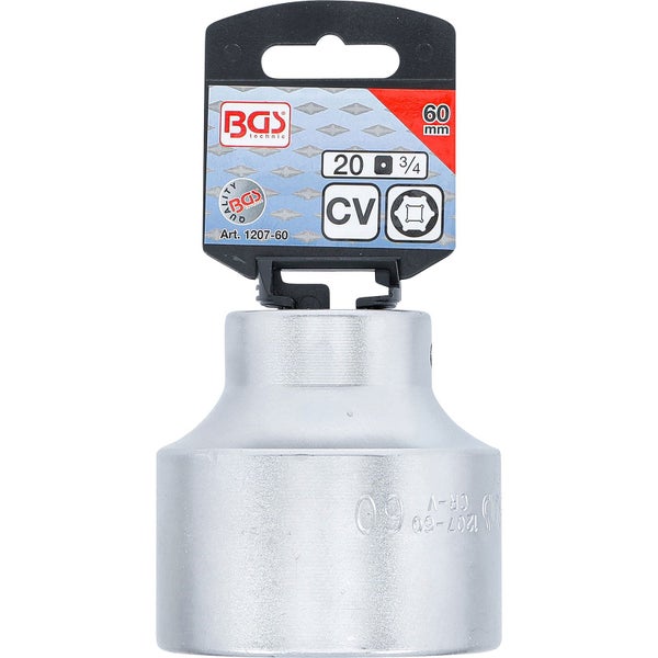 BGS Steckschlüssel-Einsatz Sechskant Antrieb Innenvierkant 20 mm (3/4) SW 60 mm - 1207-60