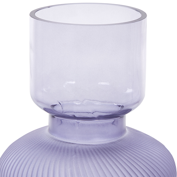 Dekorative Glasvase mit gerillter Oberfläche