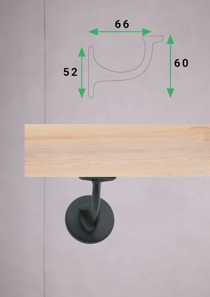 HANDYSTAIRS Handlauf aus holz - schlüssellochprofil 45 x 75 mm – kiefer – 270 cm