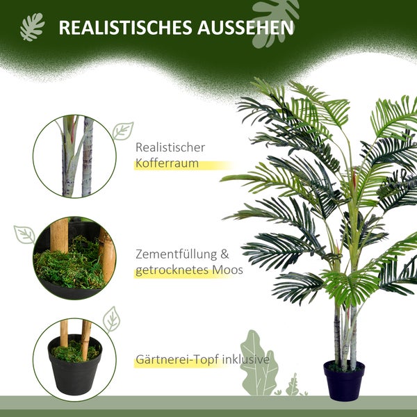 Outsunny, Künstliche Pflanzen, Zimmerpflanze, 18L x 18B x 150H cm, PE, Grün